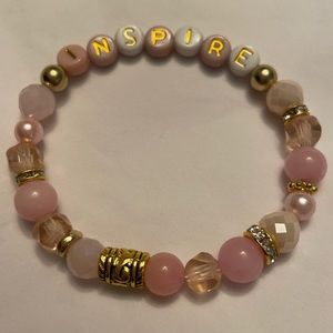 Pink and Gold Beaded Bracelet